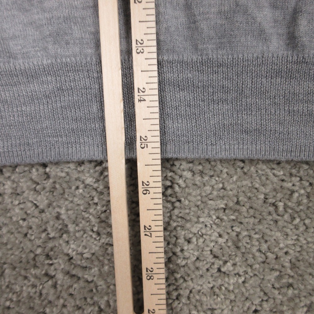 Bloomingdales Sweater Mens XL Gray Merino Wool V-Neck Pullover Knit Heather - Picture 5 of 7